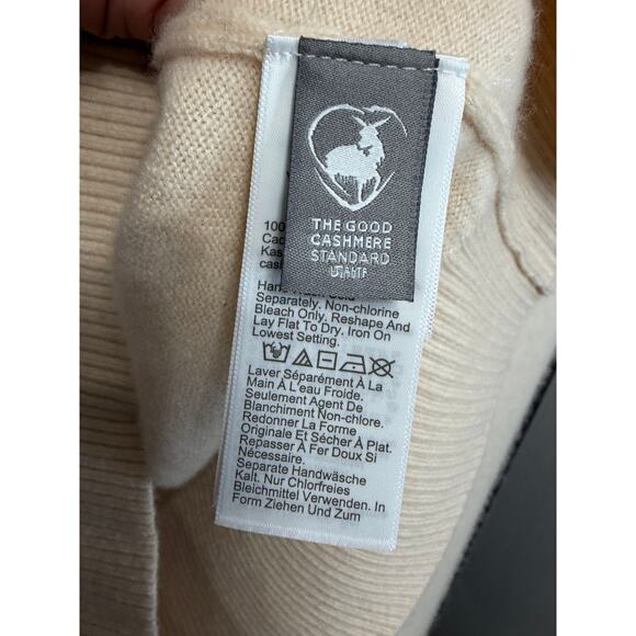 J. Crew Cashmere Sweater Lady Jacket Cardigan with Contrast Trim Sz M Cream - Picture 10 of 16